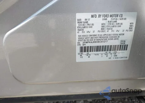 2017 Ford Edge Sel из США, поврежденный, VIN 2FMPK4J89HBC61217